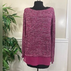 Kut from the Kloth oversized slouchy sweater with attached silky trim, XS/S‎